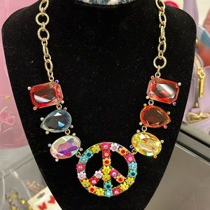 Betsey Johnson peace sign necklace